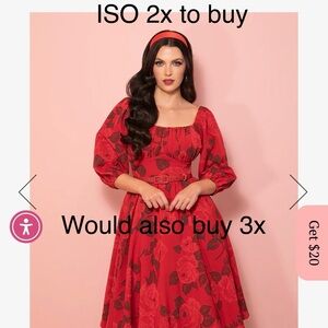 ISO Vixen by Micheline Pitt Red roses vacation dress